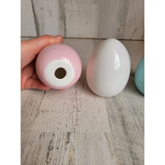 Ceramic pastel egg Easter spring home decor figure set - Picture 6 of 6